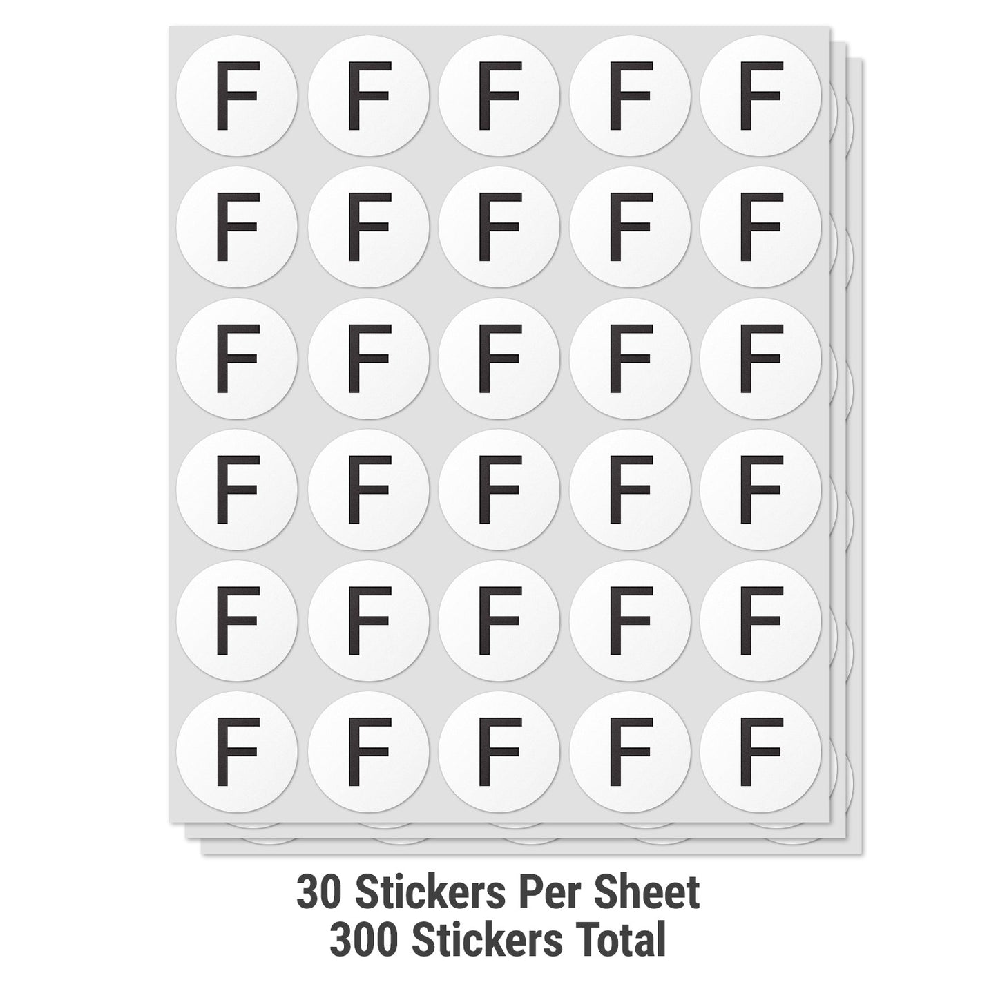 1.5 inch | Inventory: Capital Letter F Labels