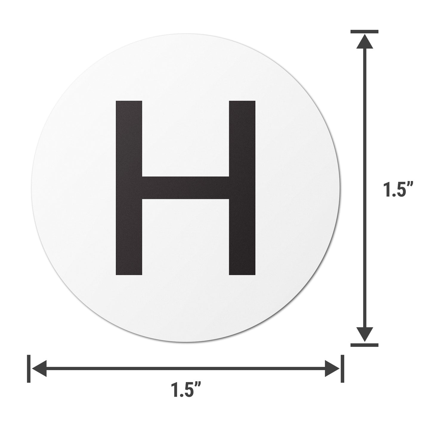1.5 inch | Inventory: Capital Letter H Labels