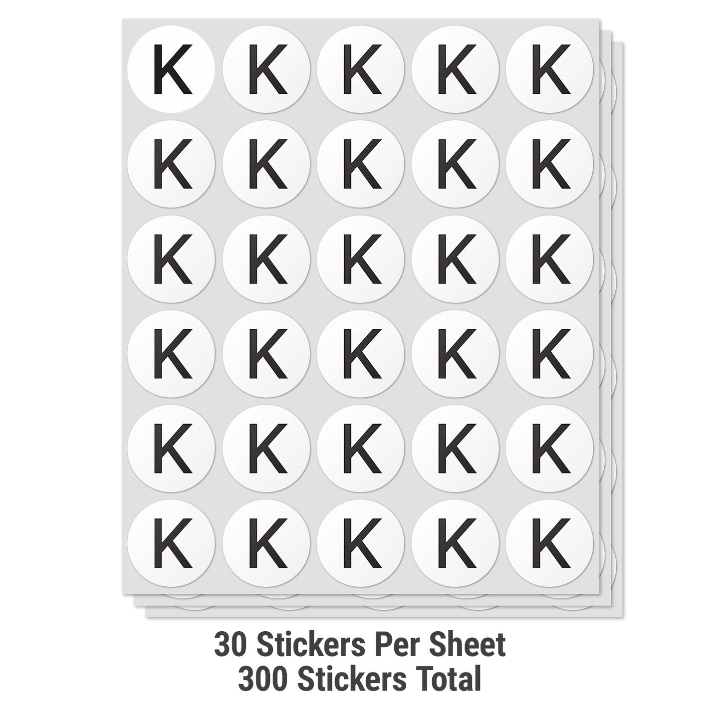 1.5 inch | Inventory: Capital Letter K Labels