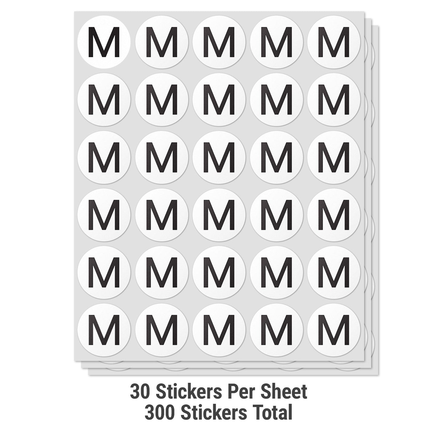 1.5 inch | Inventory: Capital Letter M Labels