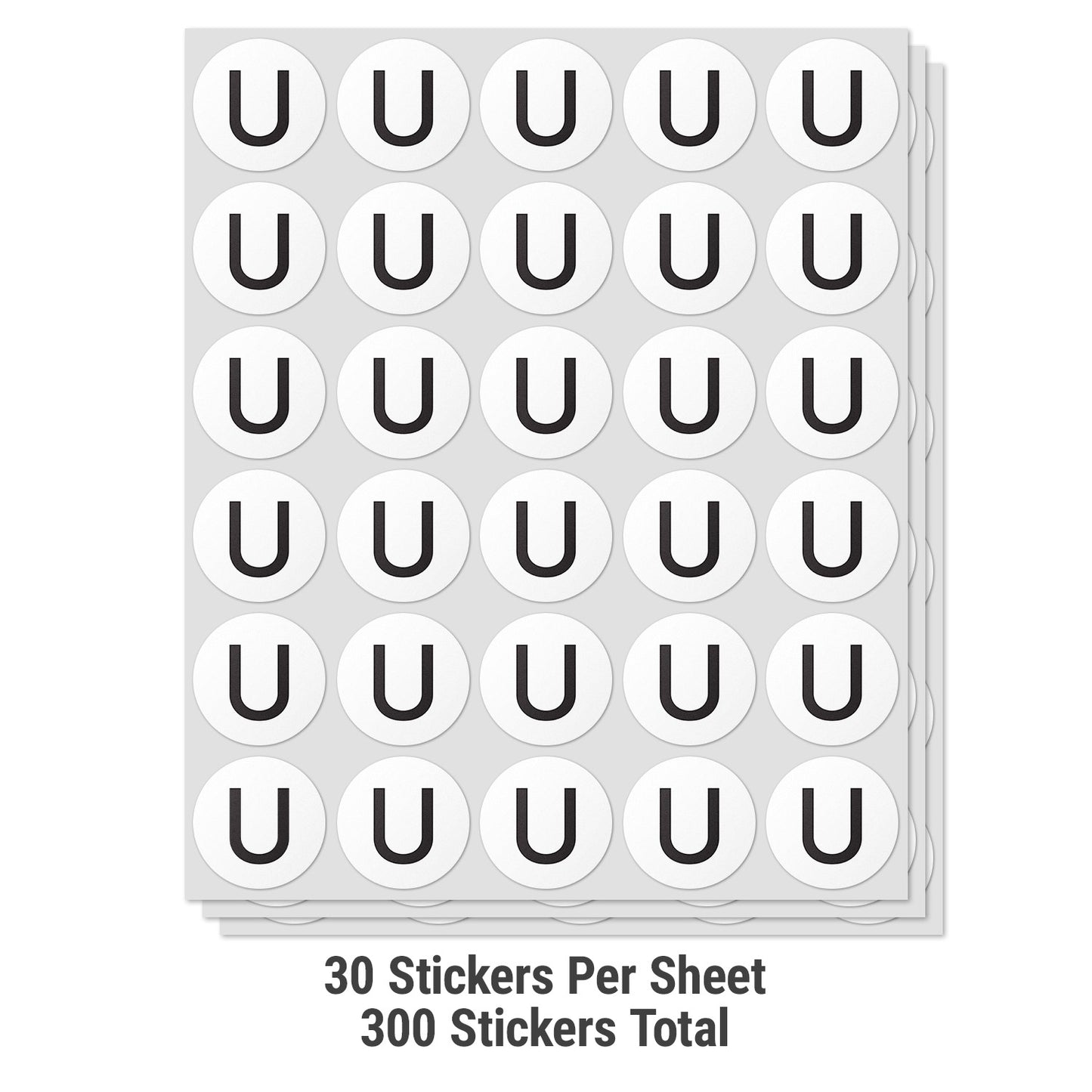 1.5 inch | Inventory: Capital Letter U Labels