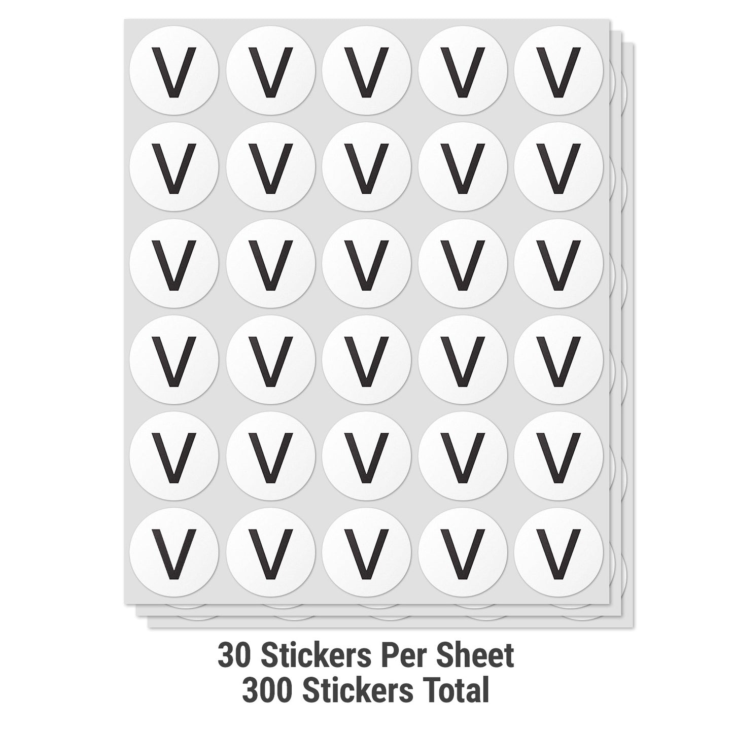1.5 inch | Inventory: Capital Letter V Labels