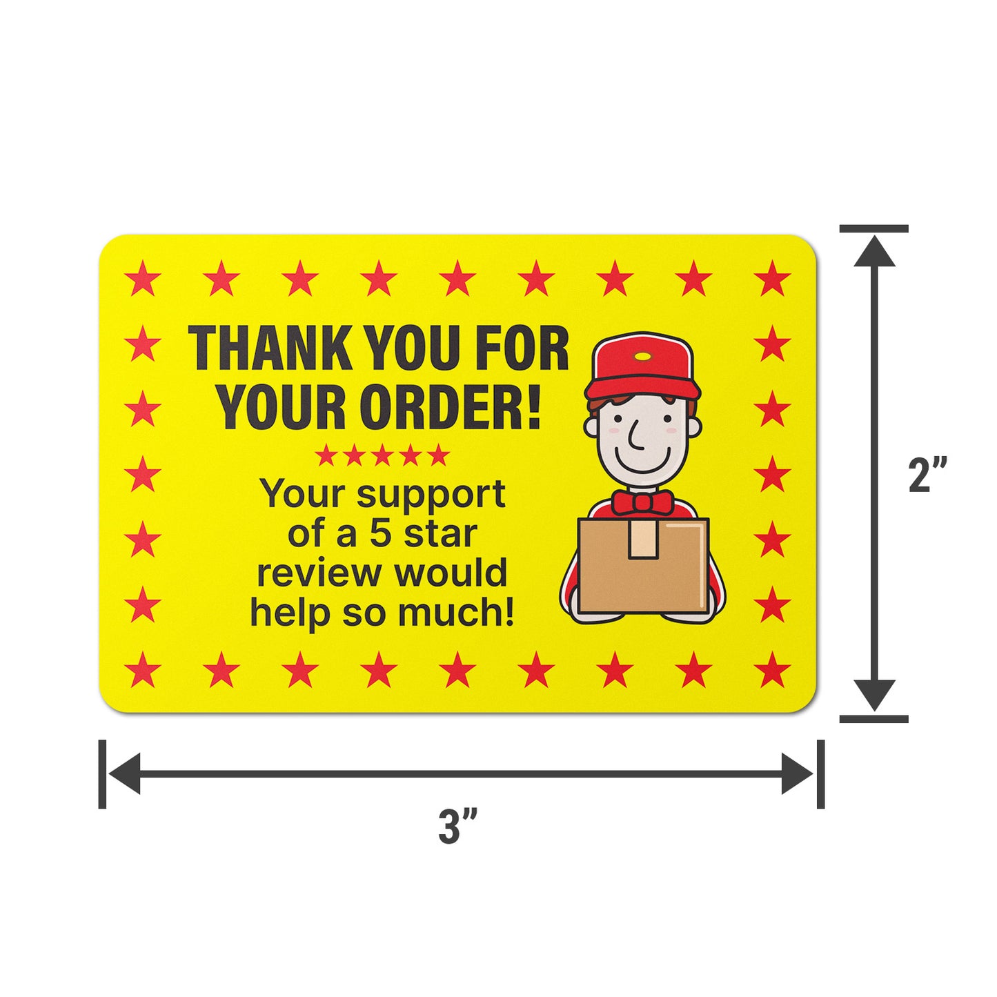 3 x 2 inch | Retail & Sales: Thank you for your Order Labels