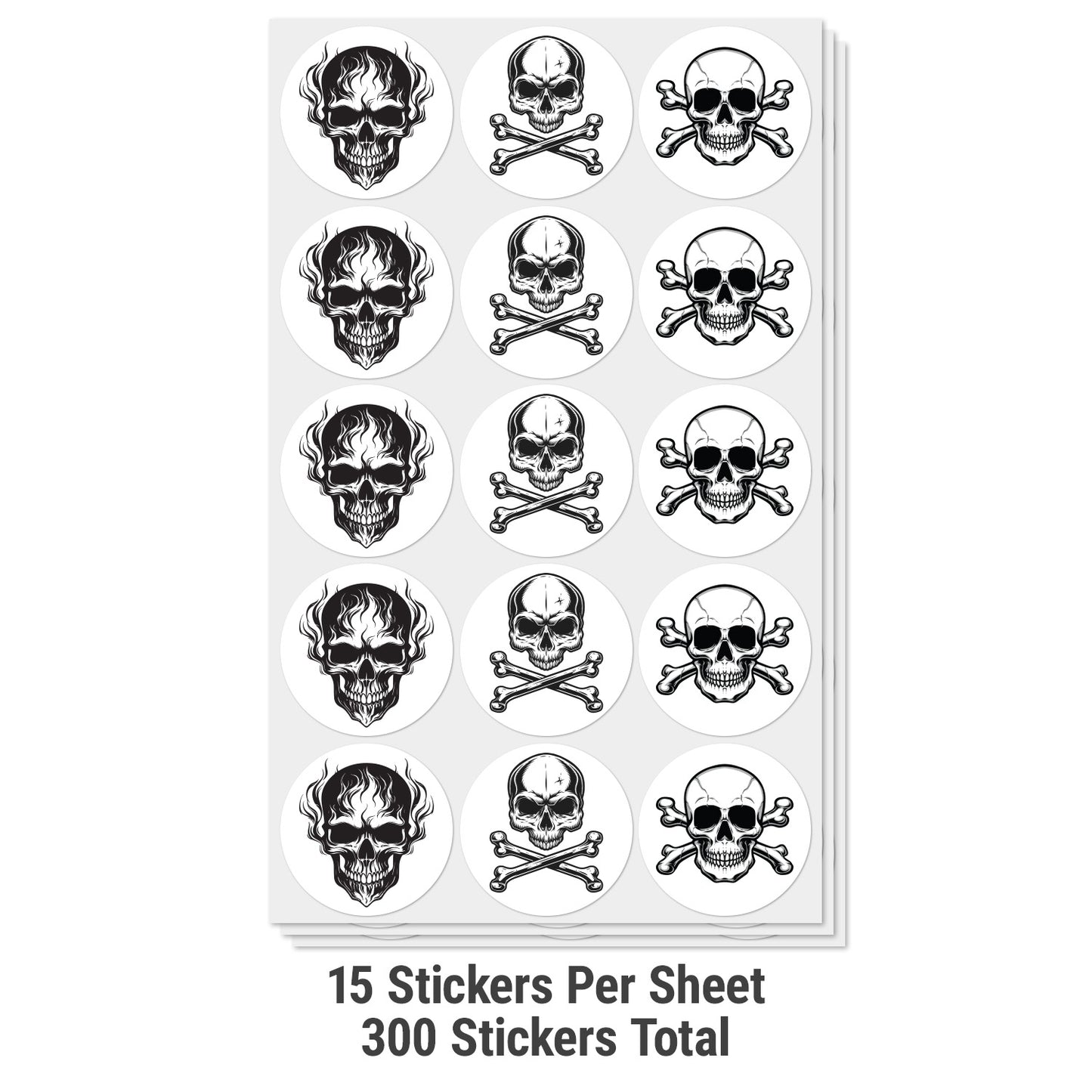 2 inch |  Skull and Crossbones Labels (3x Designs)