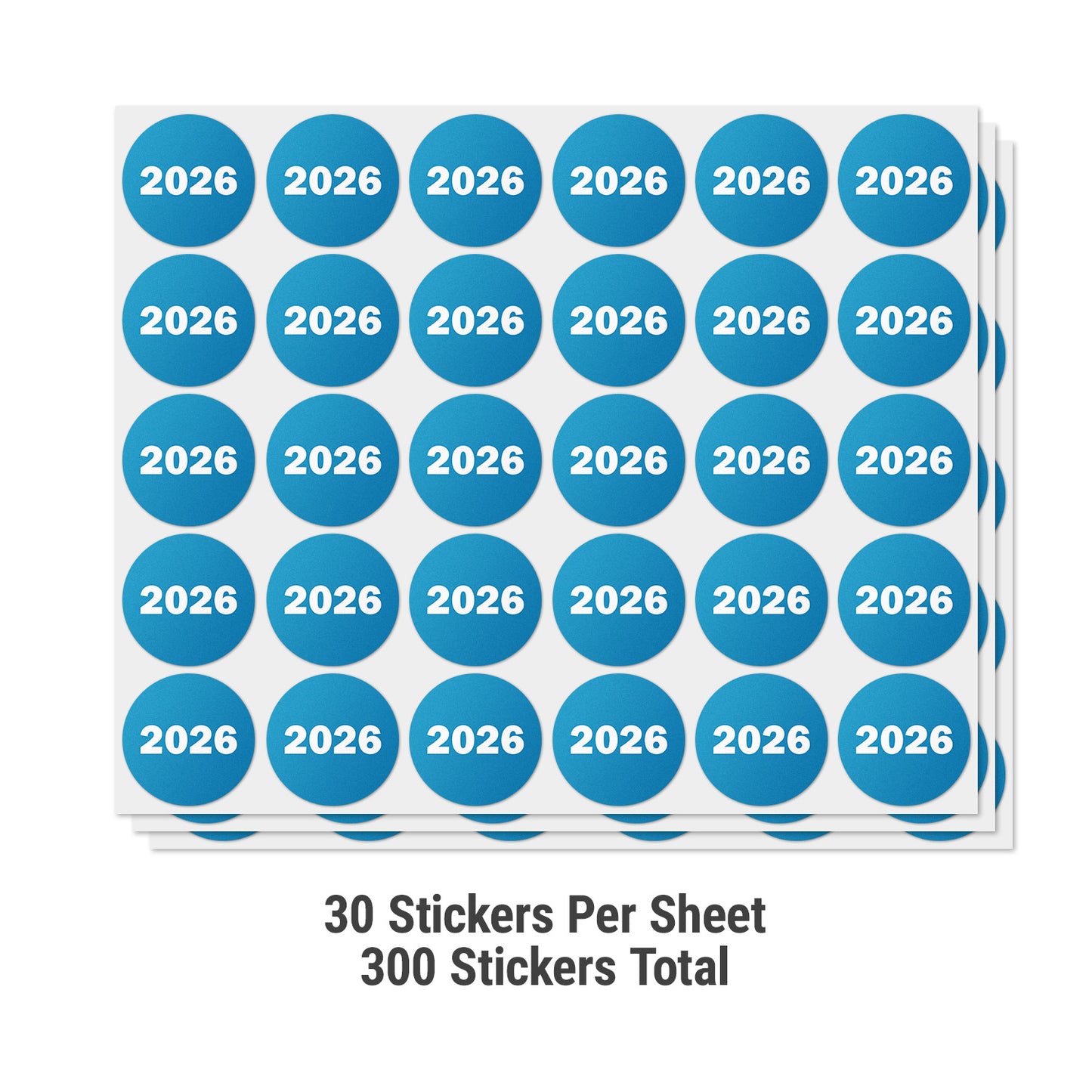 0.75 inch | Inventory: Color-Coded Year 2026 Stickers