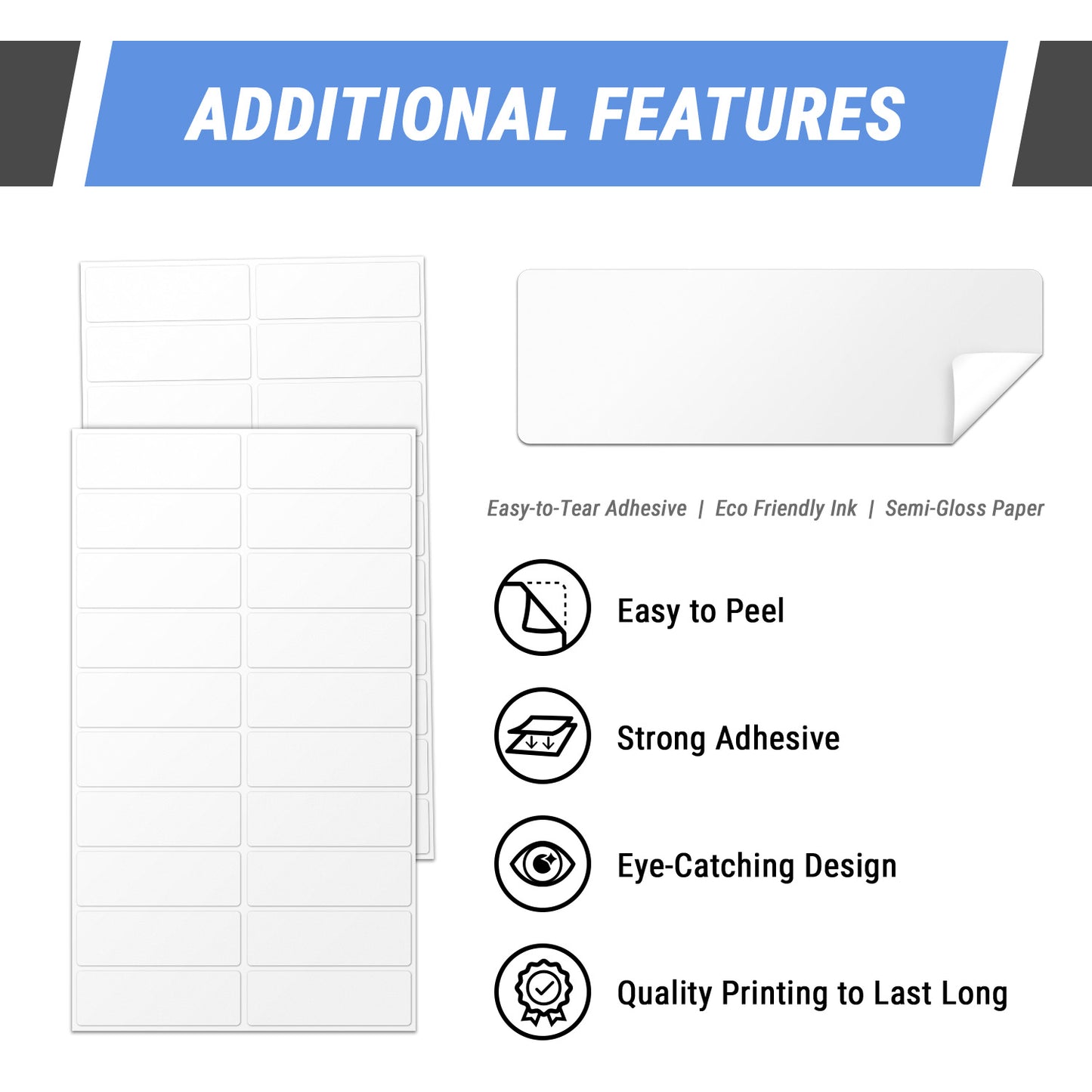1.5 x 0.5 inch | Write-in Blank Rectangle Labels