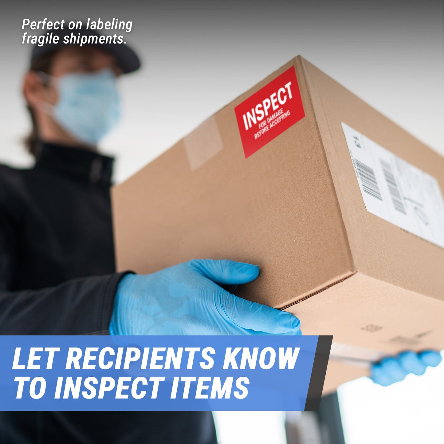 5 x 3 inch | Quality Control Labels: Inspect for Damage Labels