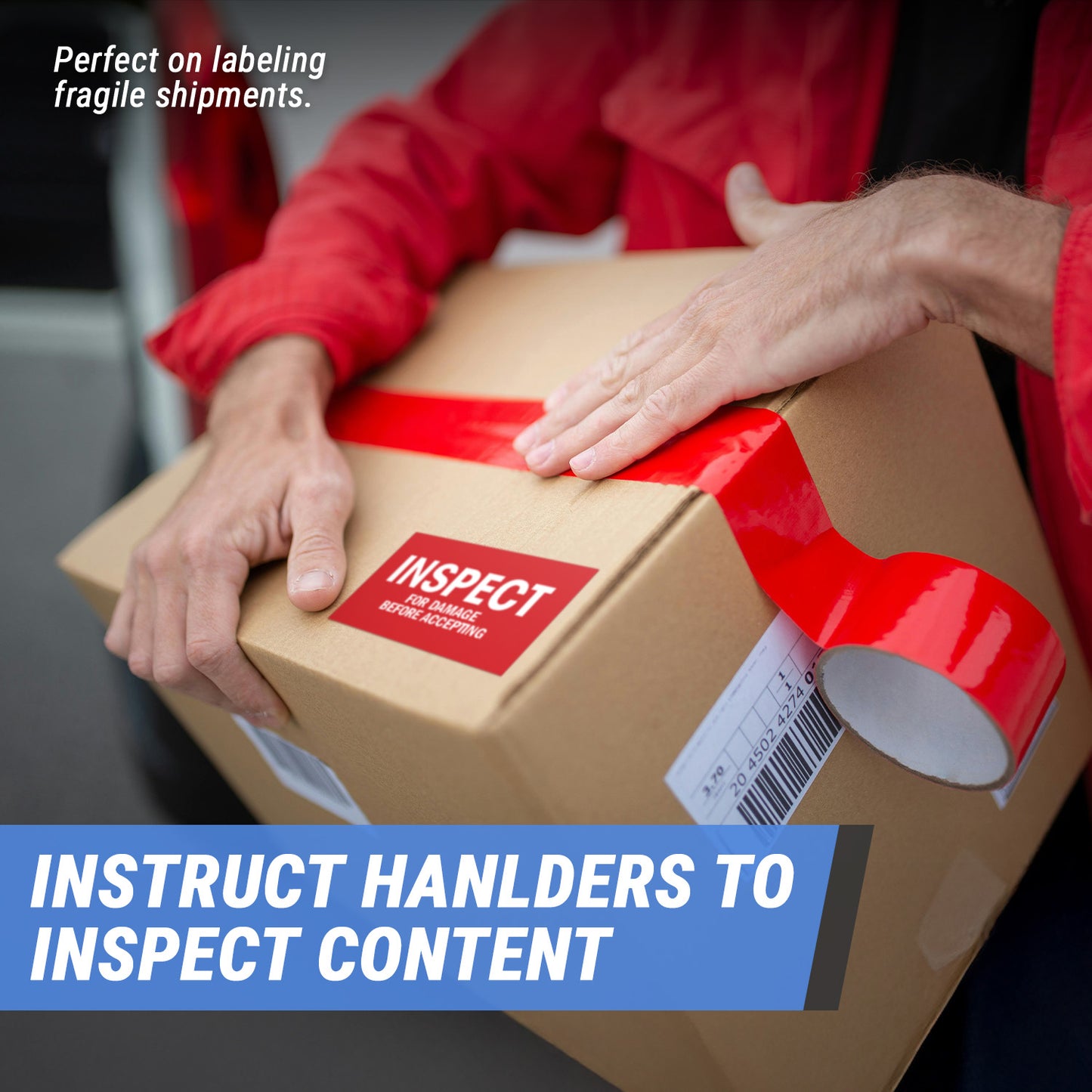 5 x 3 inch | Quality Control Labels: Inspect for Damage Labels