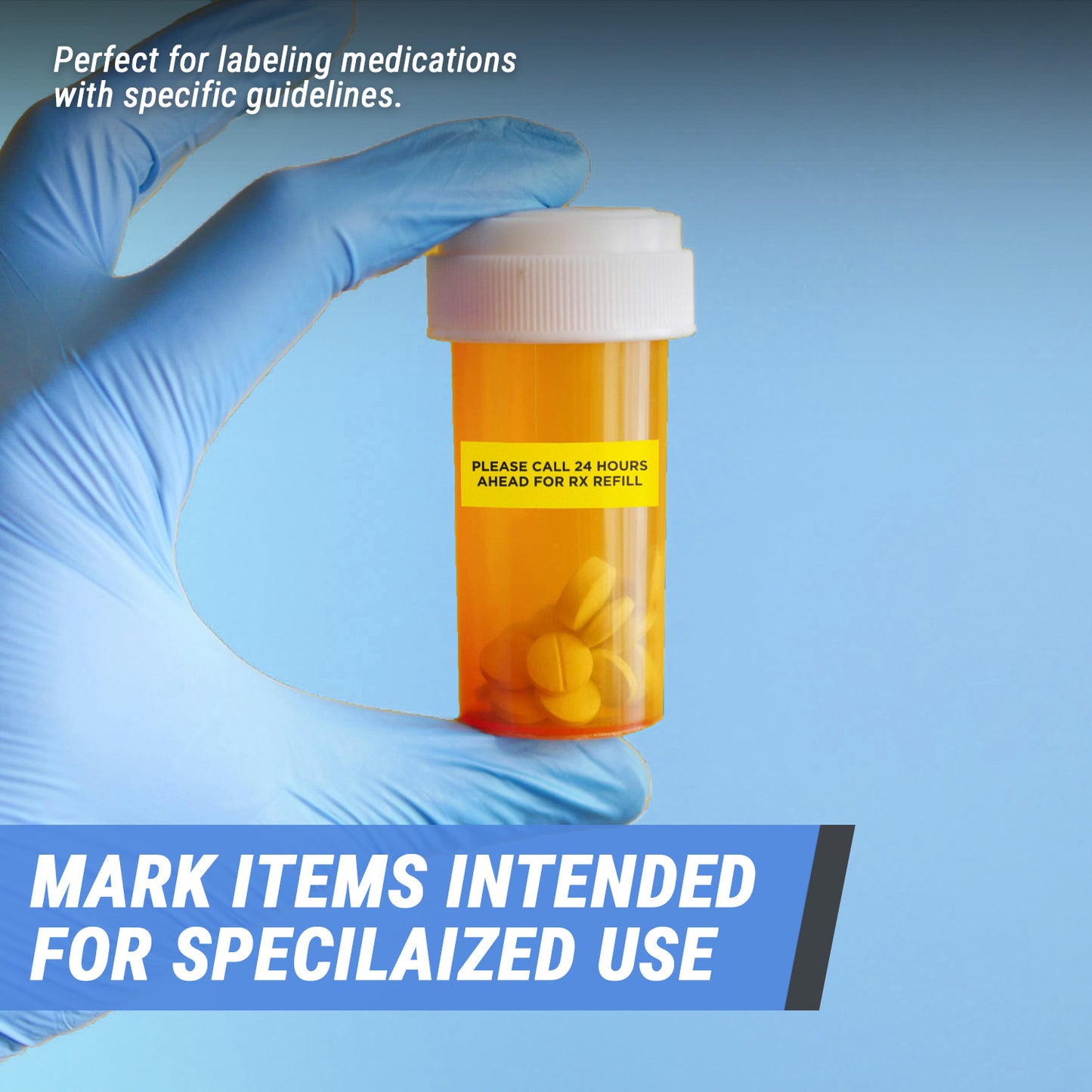 3.75 x 1.25 inch | Medical & Rx Medication Label: Please Call 24 Hours Ahead for RX Refill