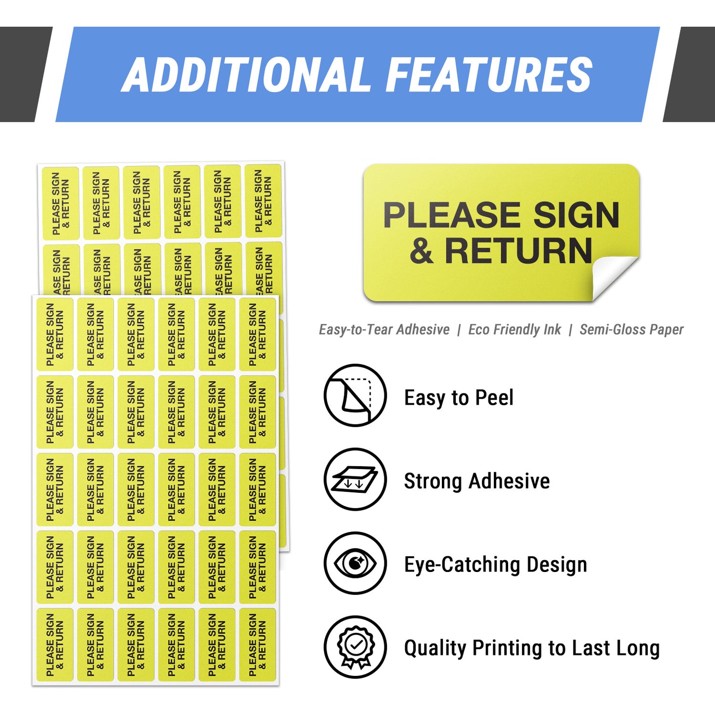 1.5 x 0.75 inch | Shipping & Handling Labels: Please Sign & Return
