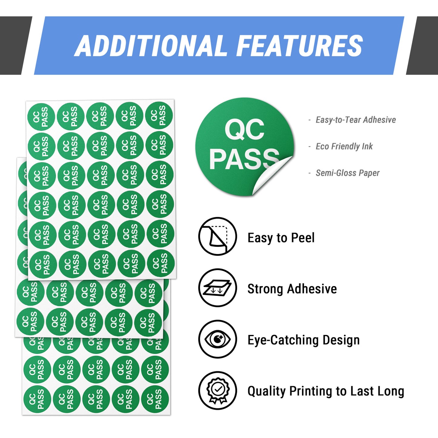 1 inch | Quality Control: QC Pass Stickers