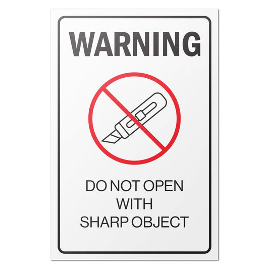 2 x 3 inch | Shipping & Handling Labels: Warning Do Not Open with Sharp Object