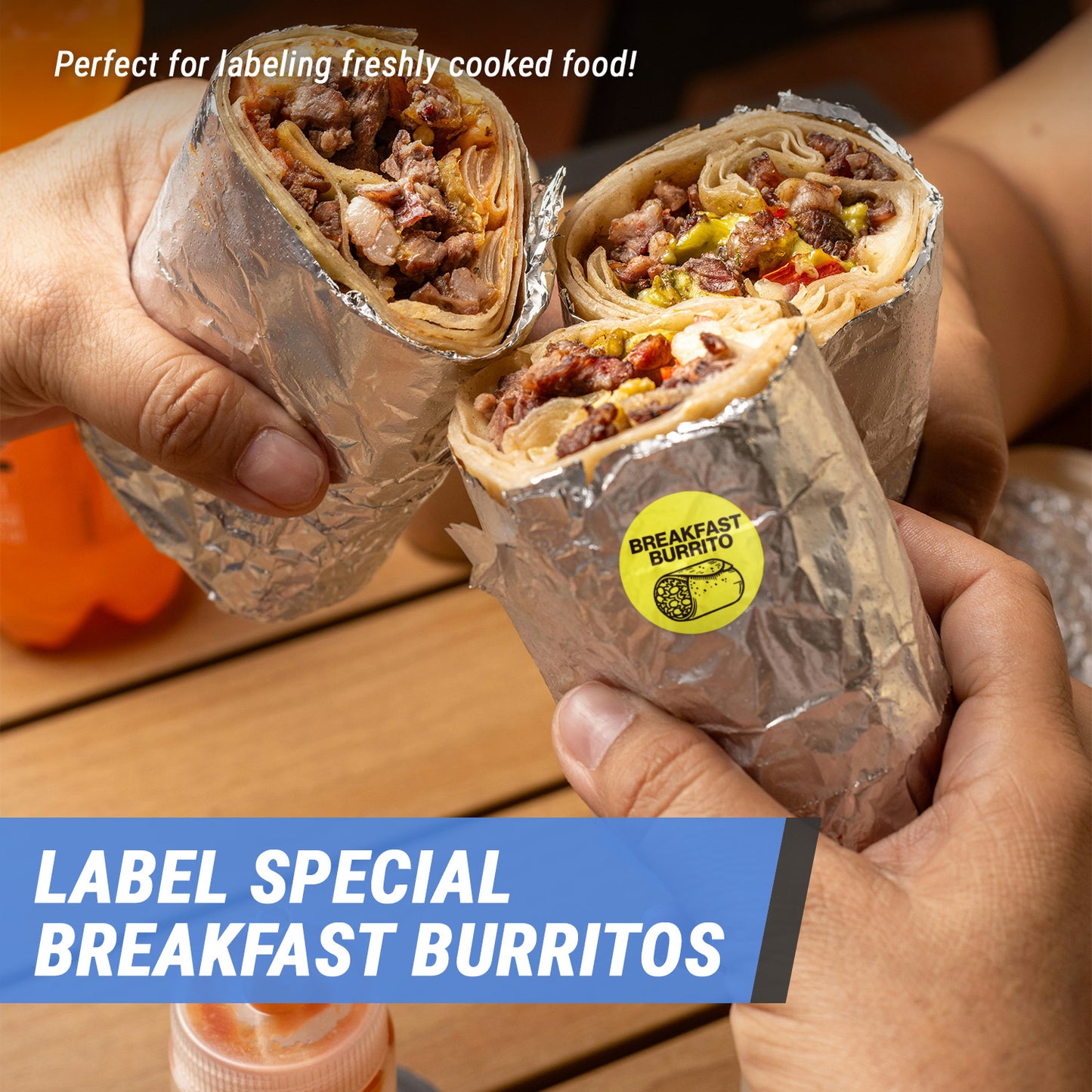 1 inch | Food Labeling: Breakfast Burrito Labels