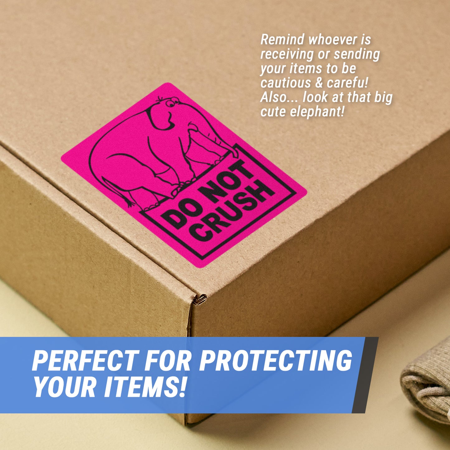 2 x 3 inch | Shipping & Handling: Do Not Crush Stickers