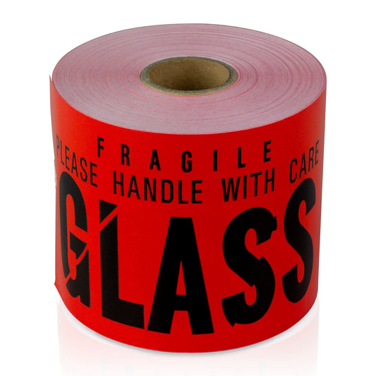 5 x 3 inch | Shipping & Handling: Fragile, GLASS, Handle with Care Stickers