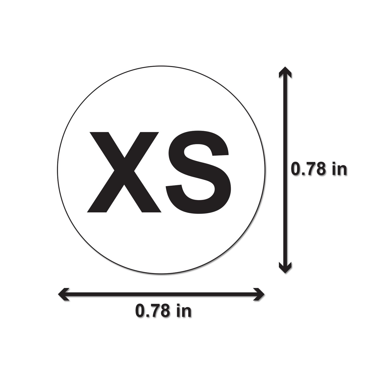 0.78 inch | Clothing Size: Extra-Small (XS) Stickers