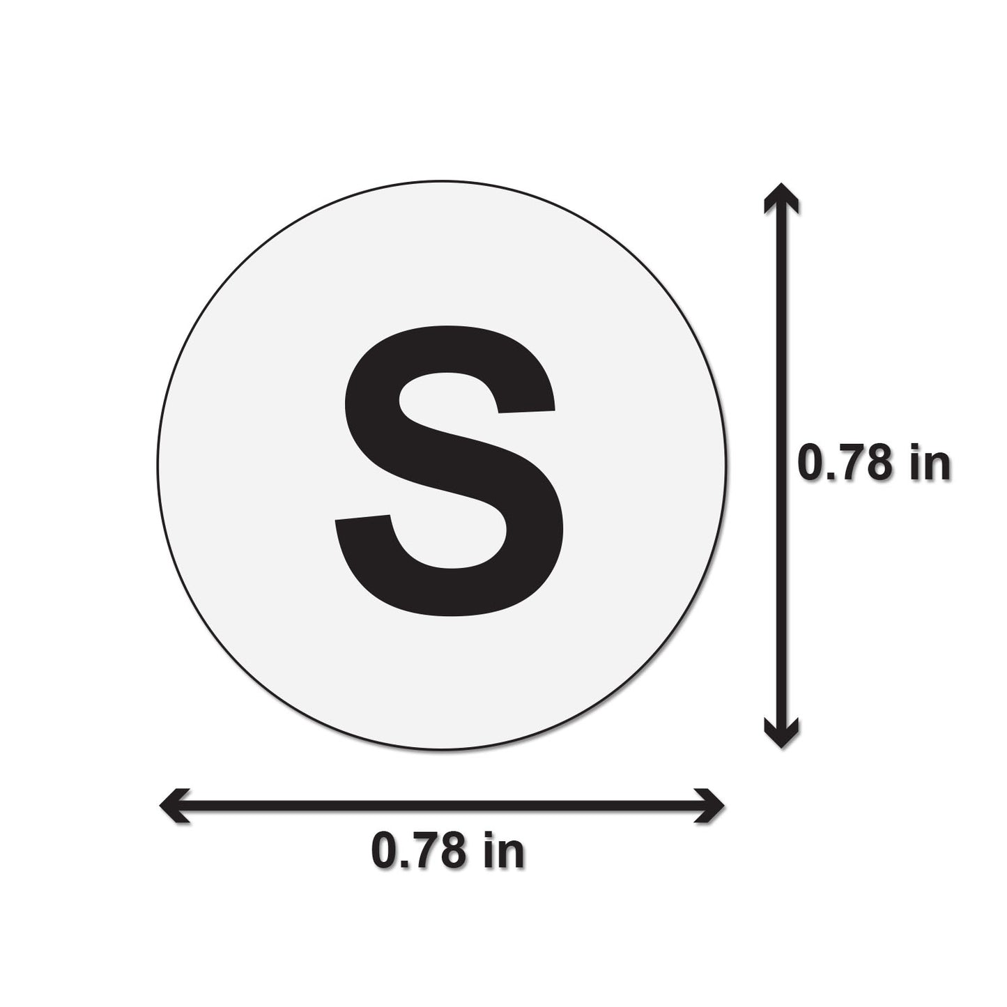 0.78 inch | Clothing Size: Small (S) Stickers
