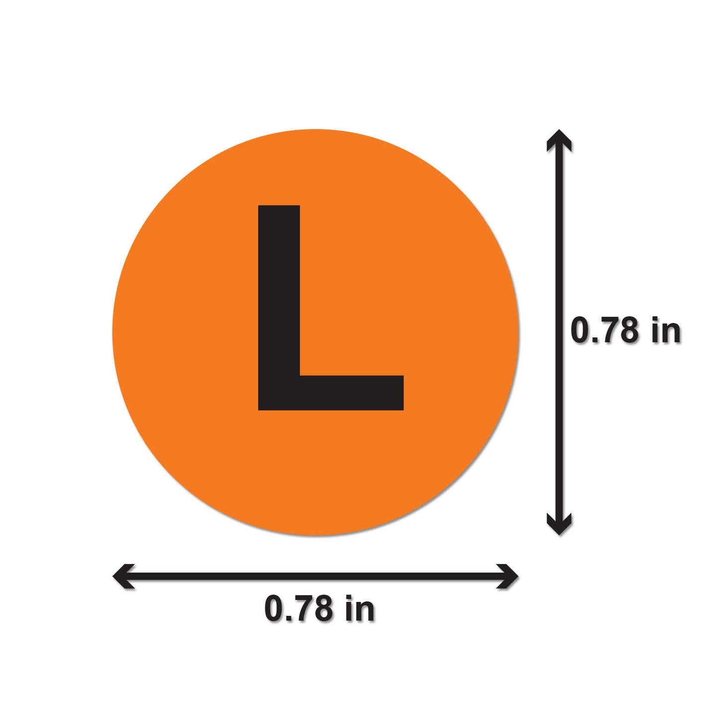 0.78 inch | Clothing Size: Large (L) Stickers