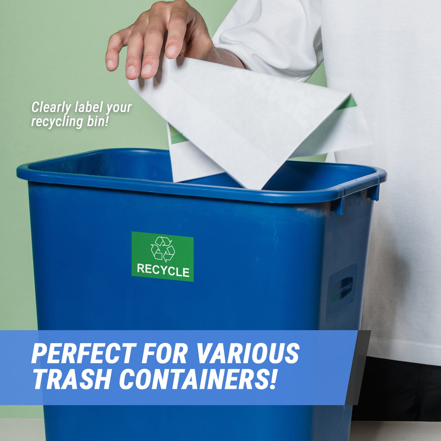 3 x 2 inch | Trash & Disposal: Recycle Stickers