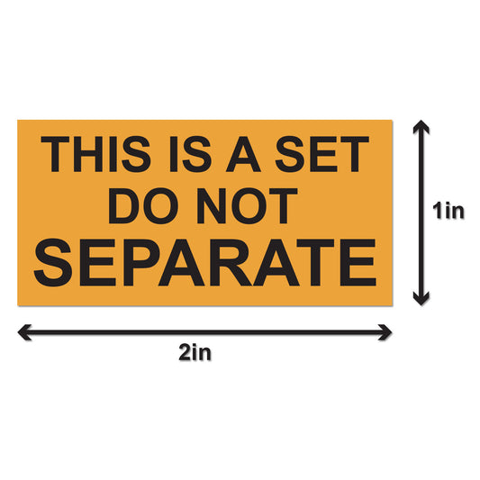 2 x 1 inch | Shipping & Handling: This is a Set, Do Not Separate Stickers