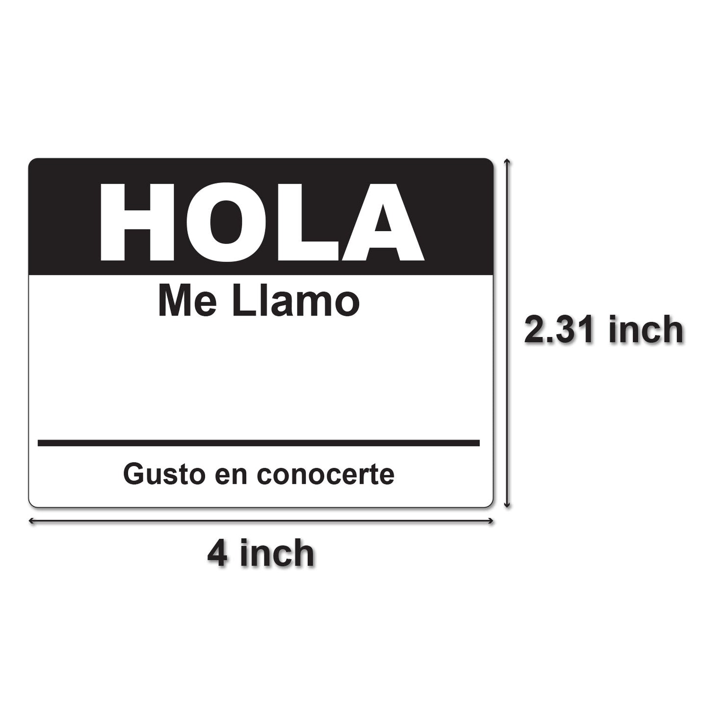 4 x 2.31 inch | Name Tags: Hola Me Llamo Stickers