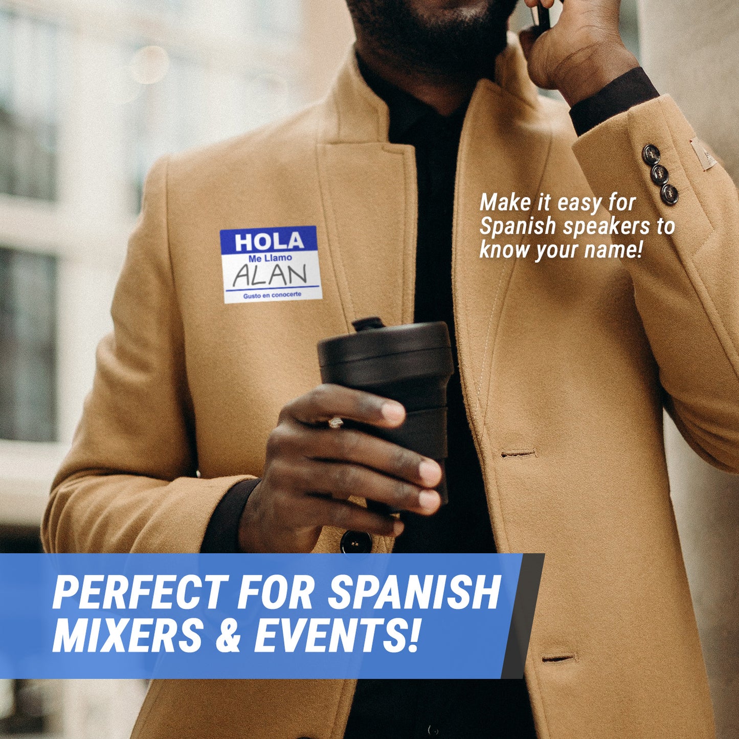 4 x 2.31 inch | Name Tags: Hola Me Llamo Stickers