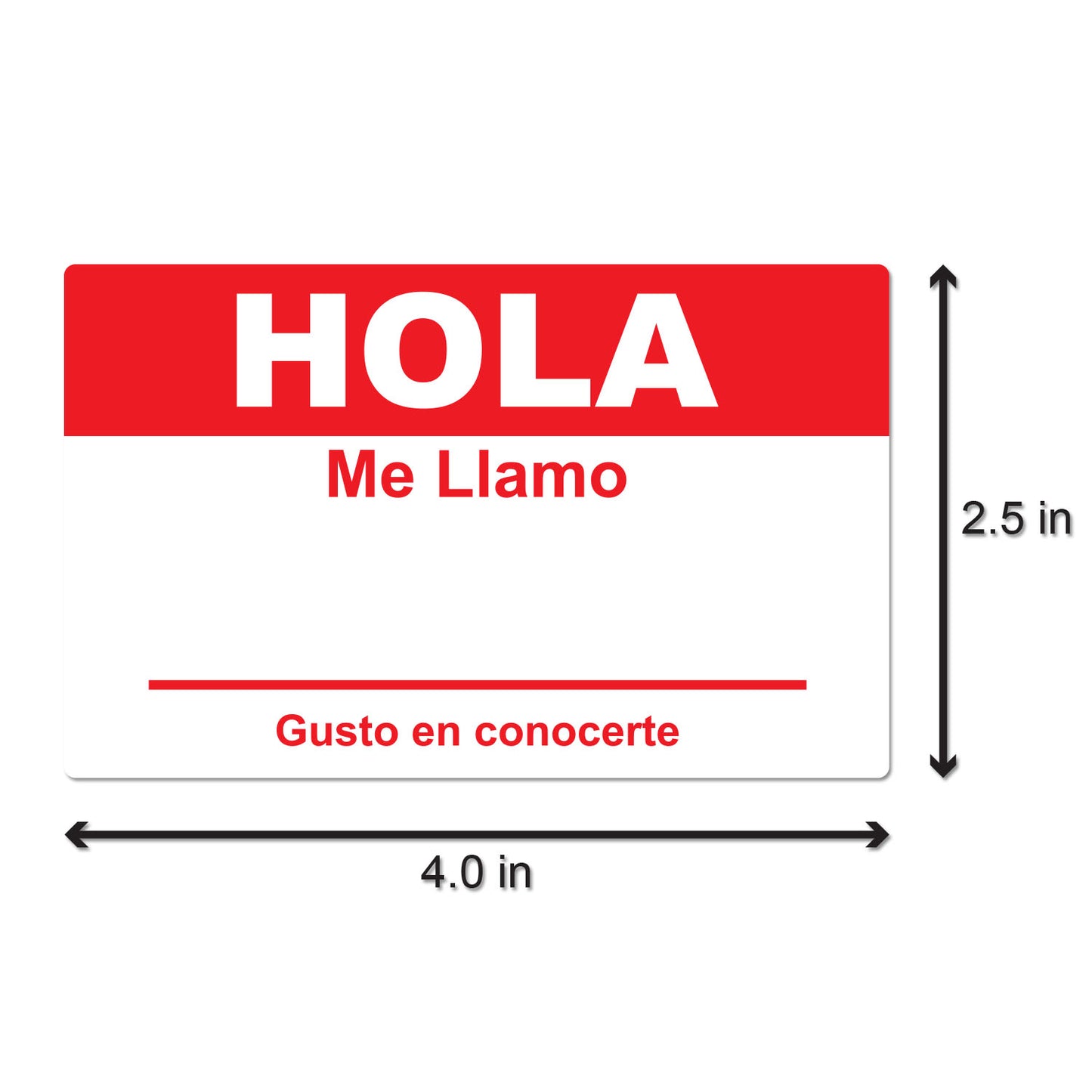 4 x 2.31 inch | Name Tags: Hola Me Llamo Stickers