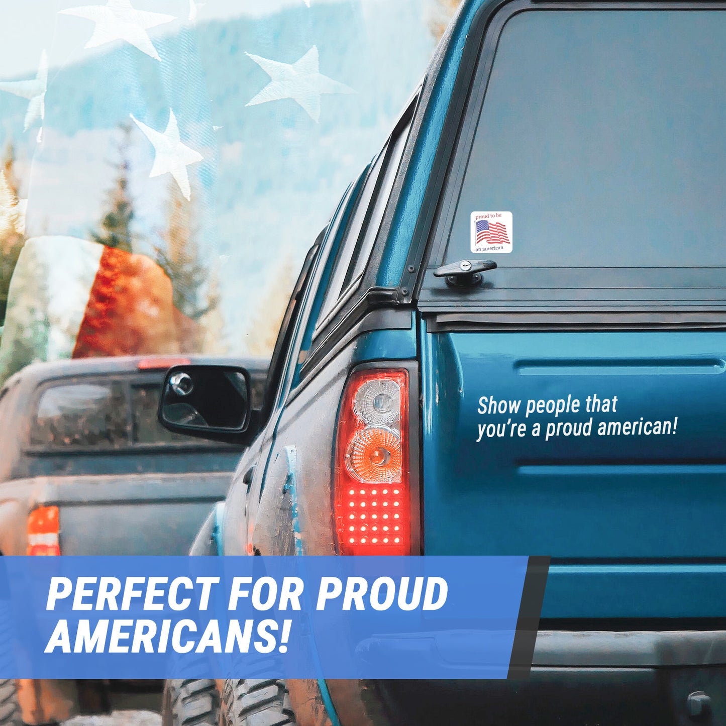 1.5 x 1.5 inch | Proud to be an American Stickers