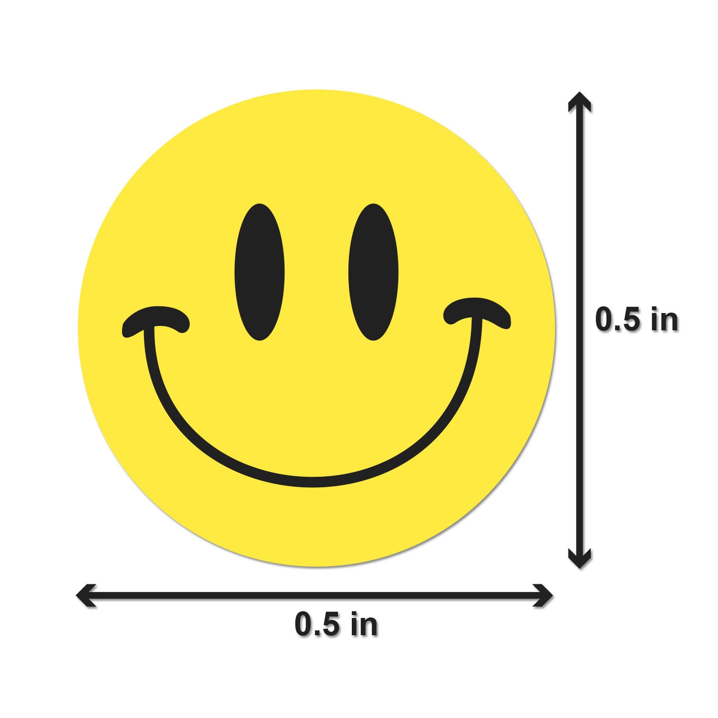 1/2 inch | Happy Face Stickers