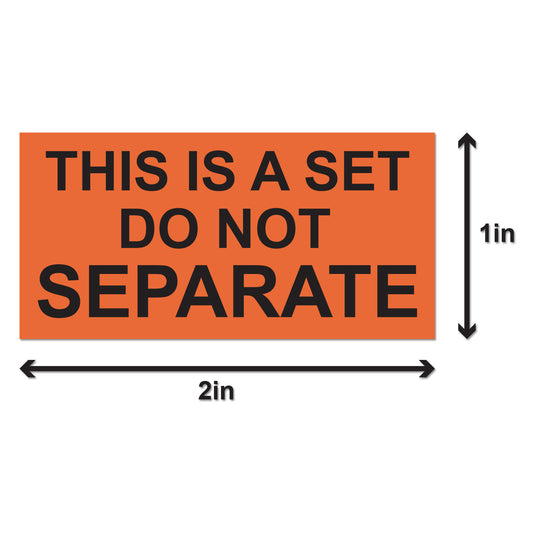 2 x 1 inch | Shipping & Handling: This is a Set  Do not Separate Stickers