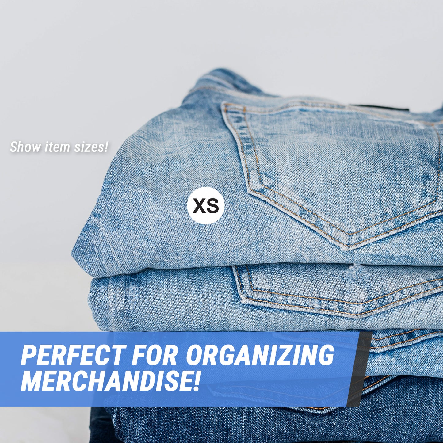 3/4 inch | Clothing Size: Extra Small (XS) Size Stickers