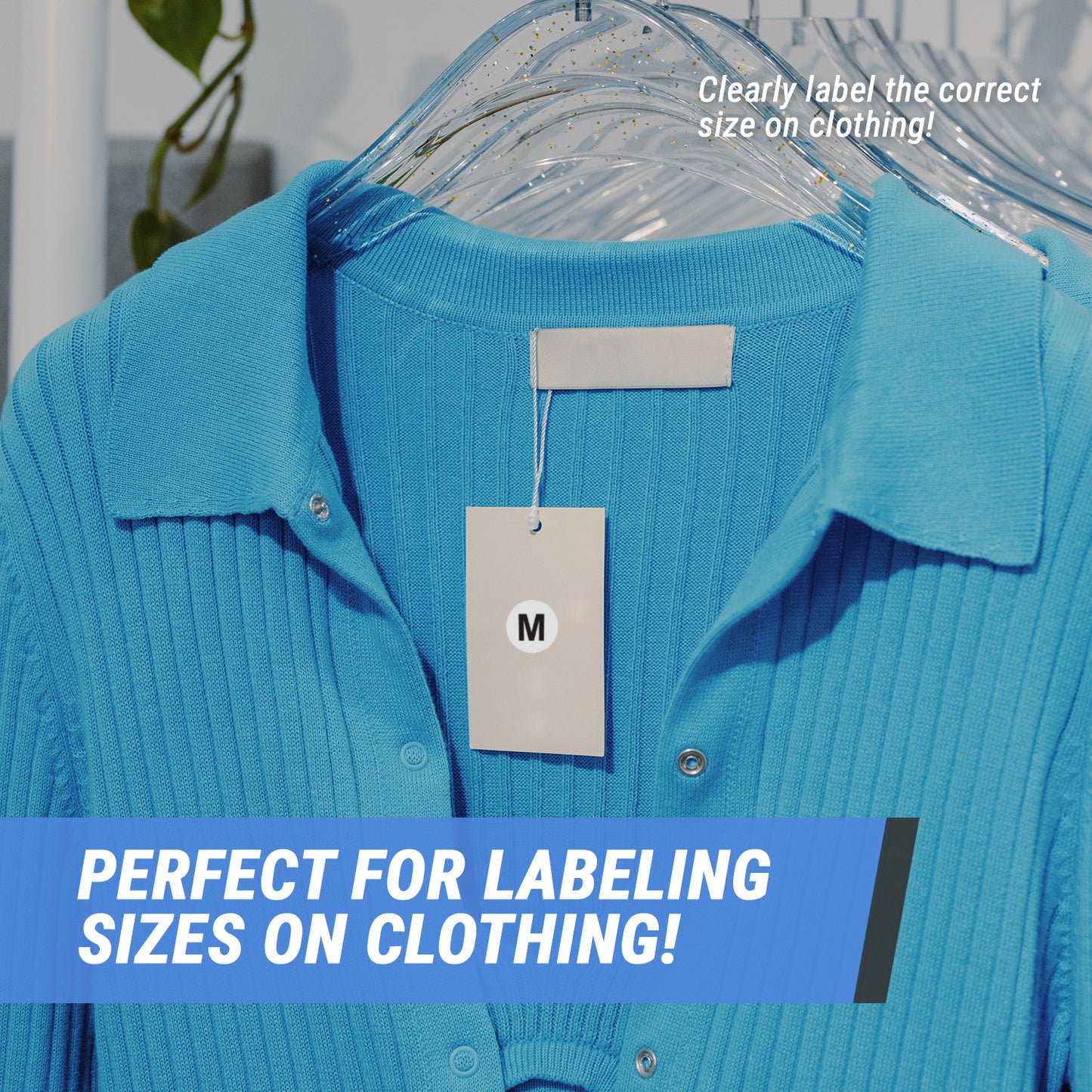 3/4 inch | Clothing Size: Medium (M) Size Stickers