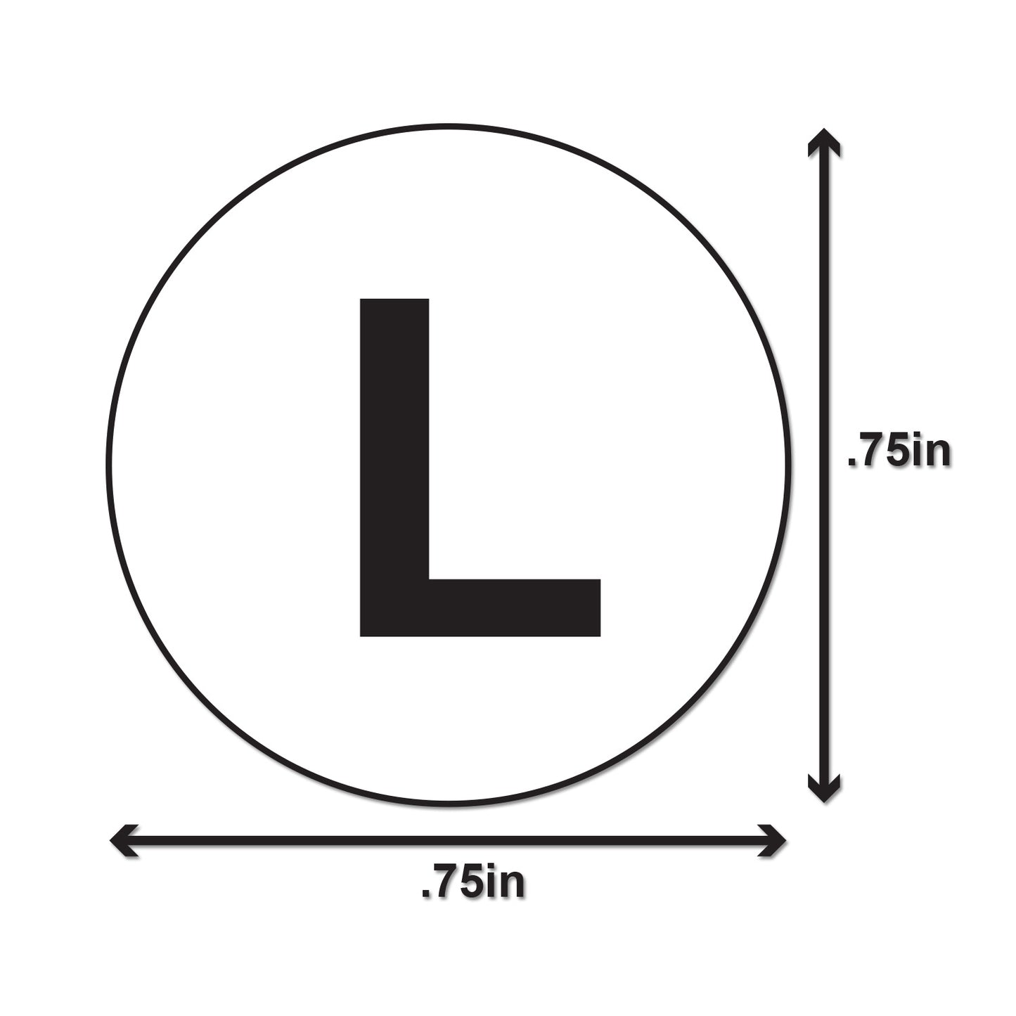 3/4 inch | Clothing Size: Large (L) Size Stickers