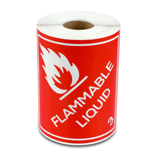 4  x 4 inch | Shipping & Handling: D.O.T. Flammable Liquids Stickers,  Class 3