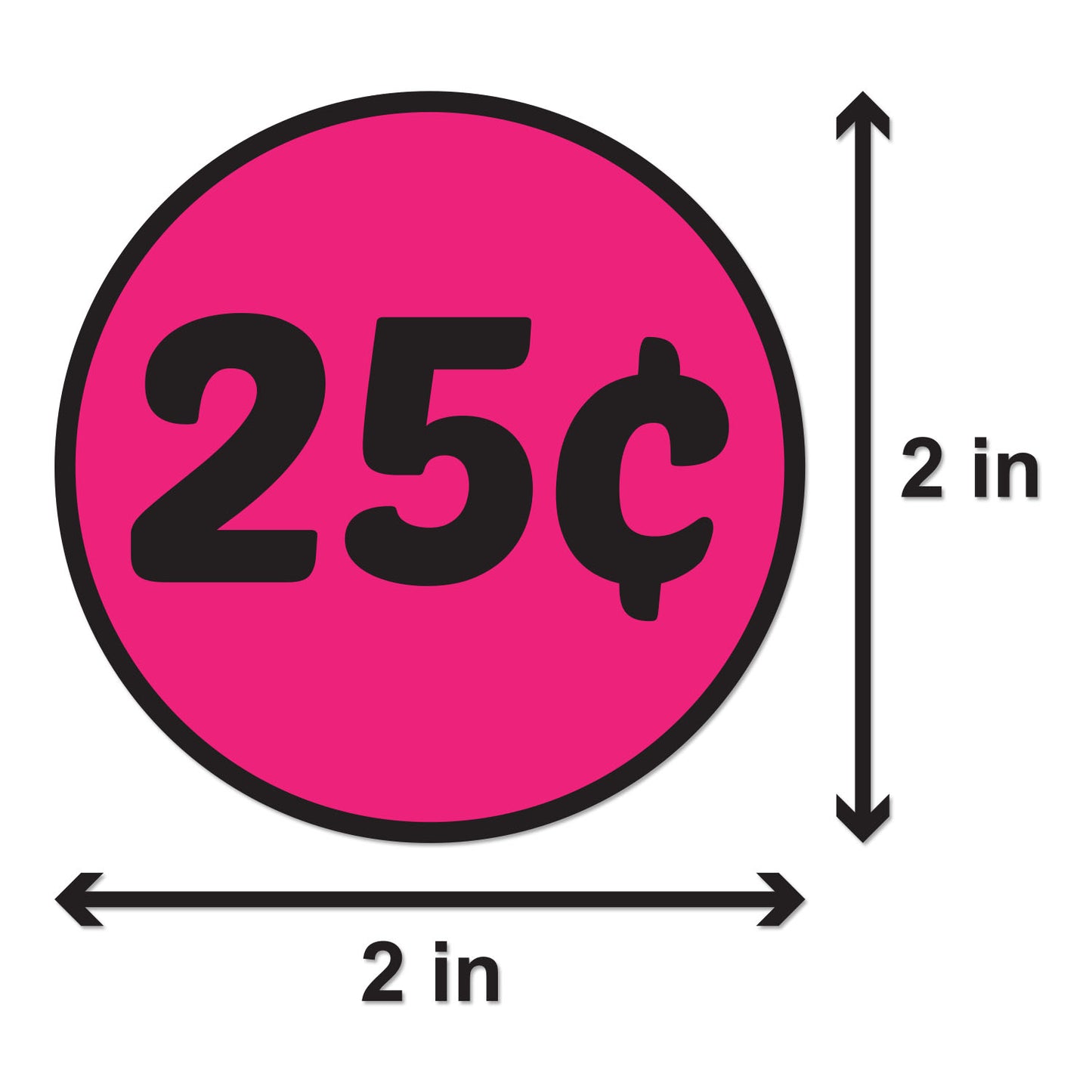 2 inch | Retail & Sales: 25 Cent Stickers / ¢25 Cent Price Stickers
