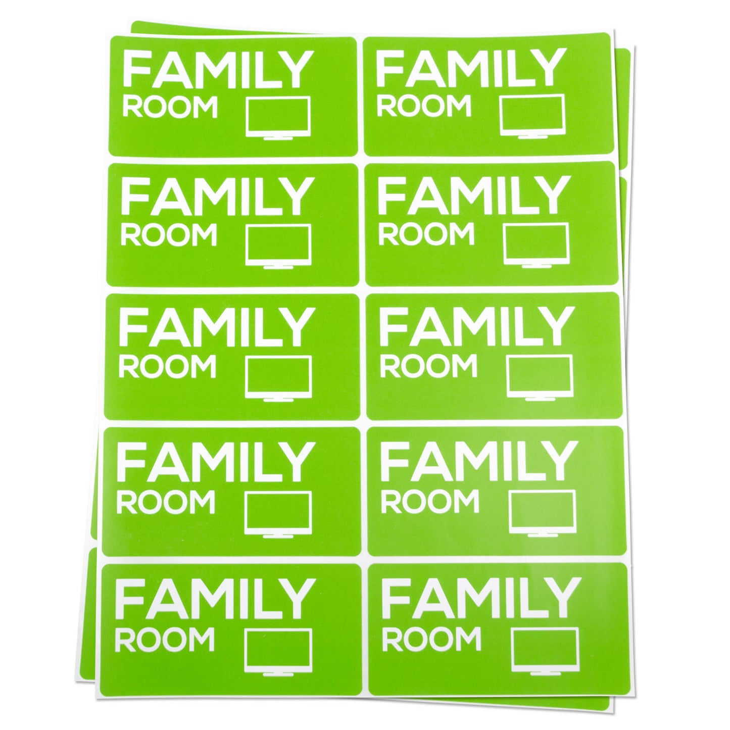 4 x 2 inch | Moving & Packing: Family Room Stickers