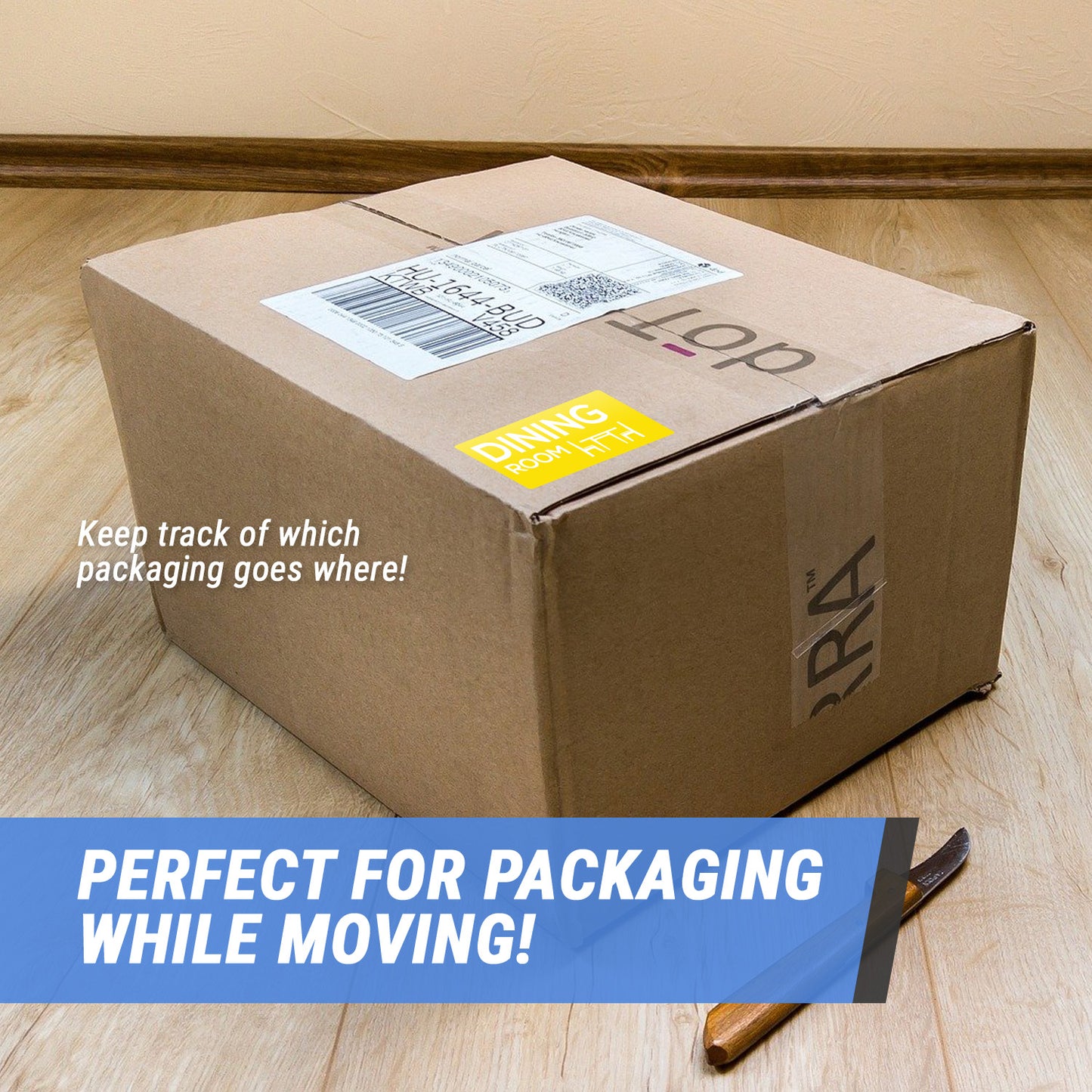 4 x 2 inch | Moving & Packing: Dining Room Stickers