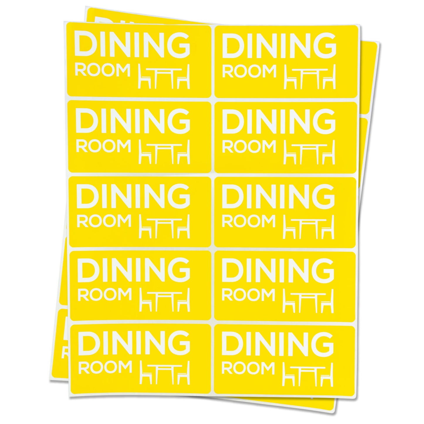 4 x 2 inch | Moving & Packing: Dining Room Stickers