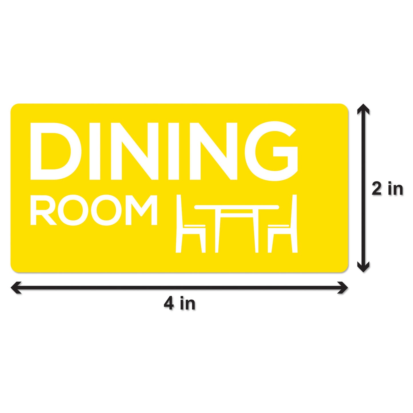4 x 2 inch | Moving & Packing: Dining Room Stickers