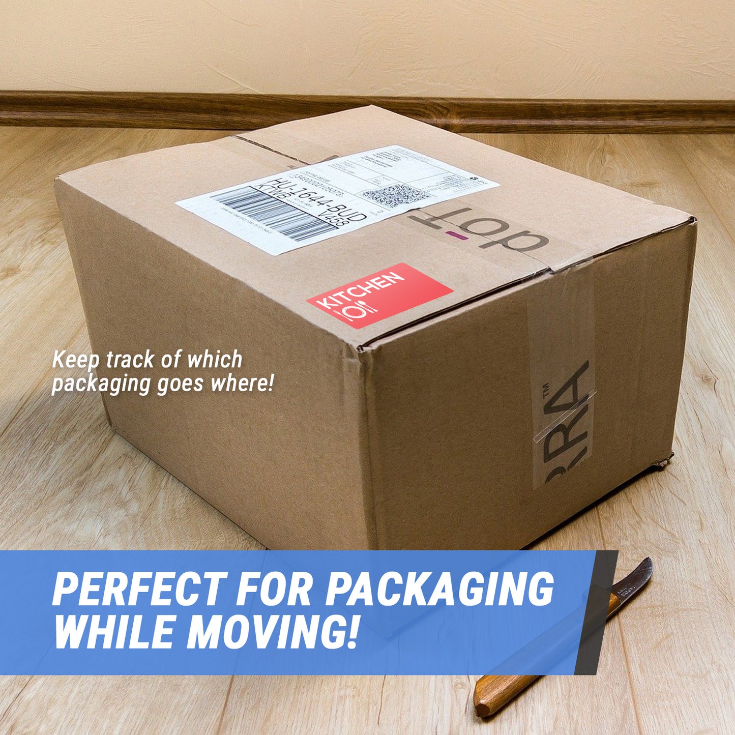 4 x 2 inch | Moving & Packing: Kitchen Stickers