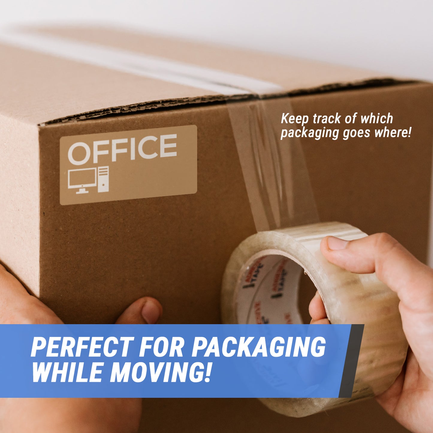 4 x 2 inch | Moving & Packing: Office Stickers