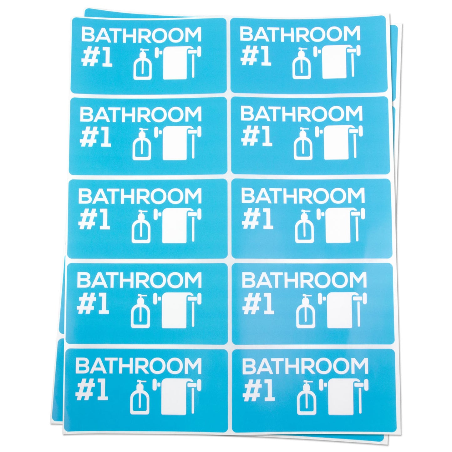 4 x 2 inch | Moving & Packing: Bathroom #1 Stickers