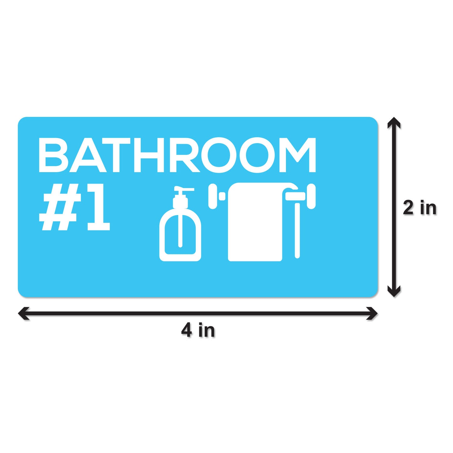 4 x 2 inch | Moving & Packing: Bathroom #1 Stickers