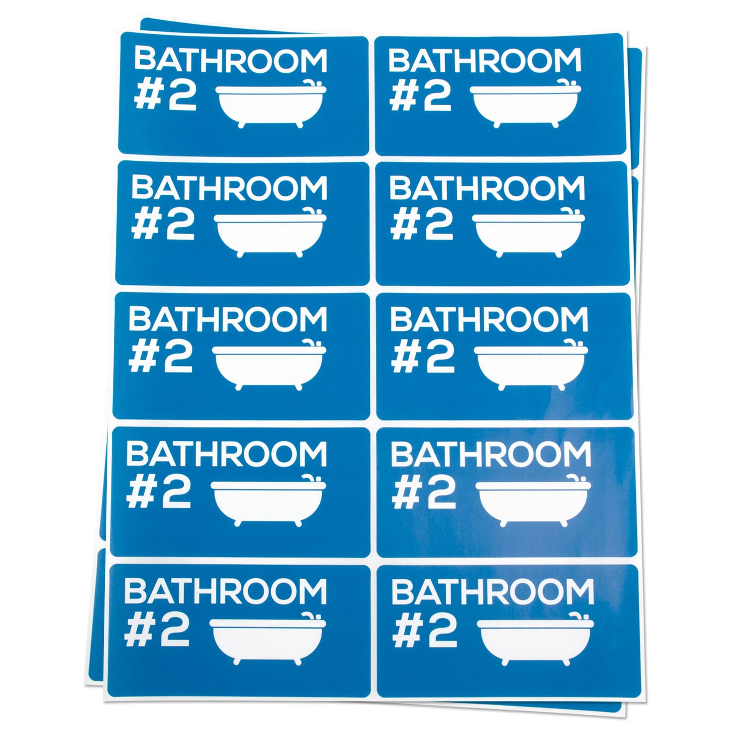 4 x 2 inch | Moving & Packing: Bathroom #2 Stickers