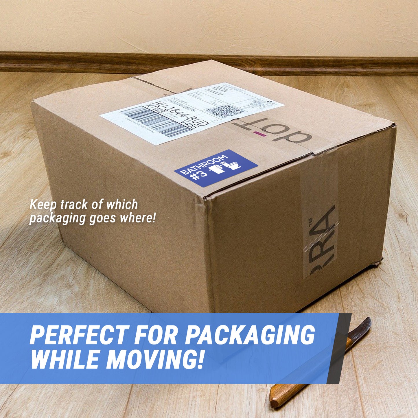 4 x 2 inch | Moving & Packing: Bathroom #3 Stickers