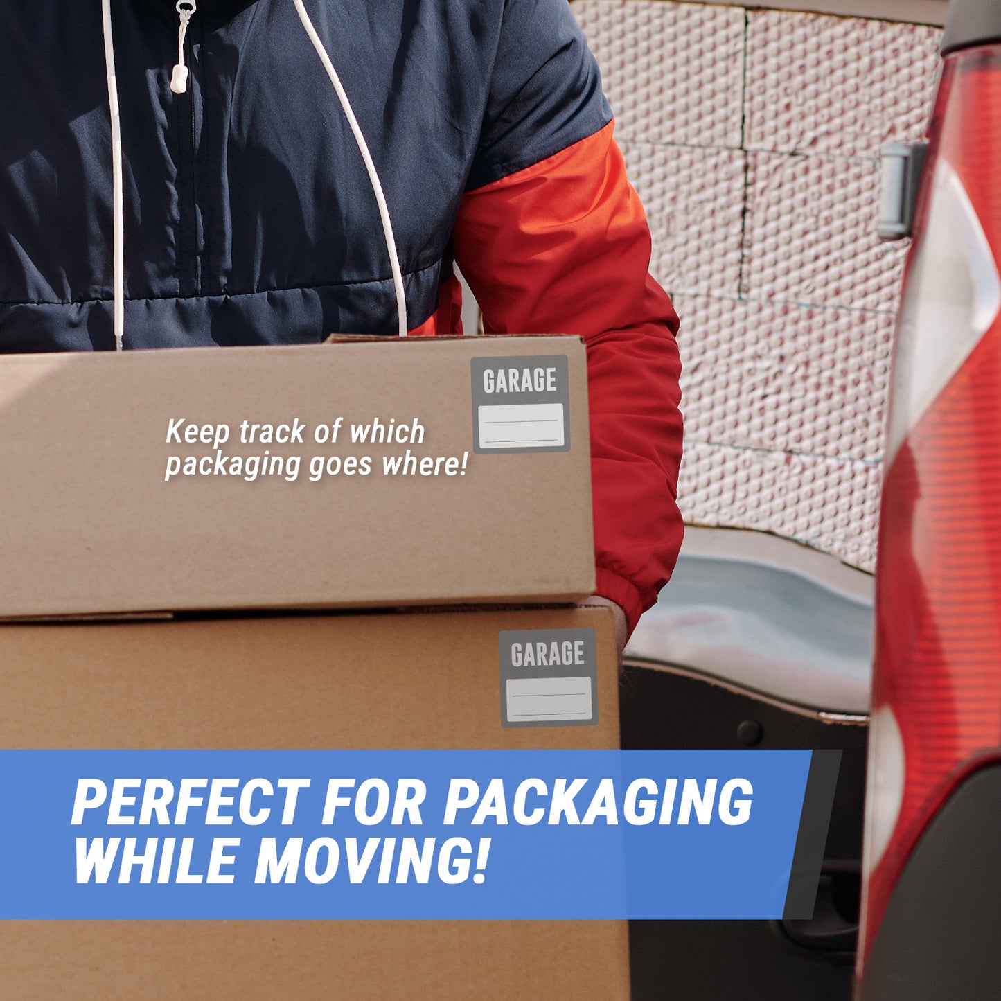 3 x 3 inch | Moving & Packing: Garage Stickers