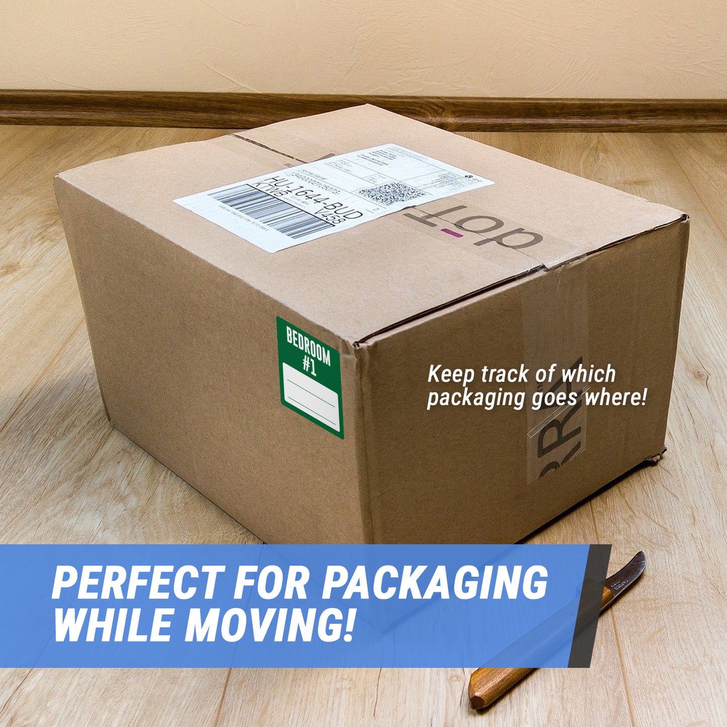 3 x 3 inch | Moving & Packing: Bedroom #1 Stickers