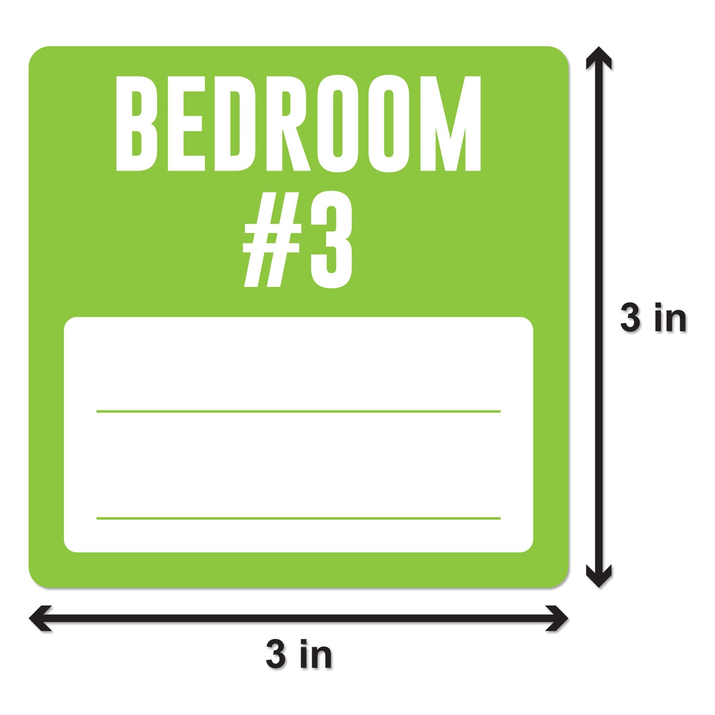 3 x 3 inch | Moving & Packing: Bedroom #3 Stickers