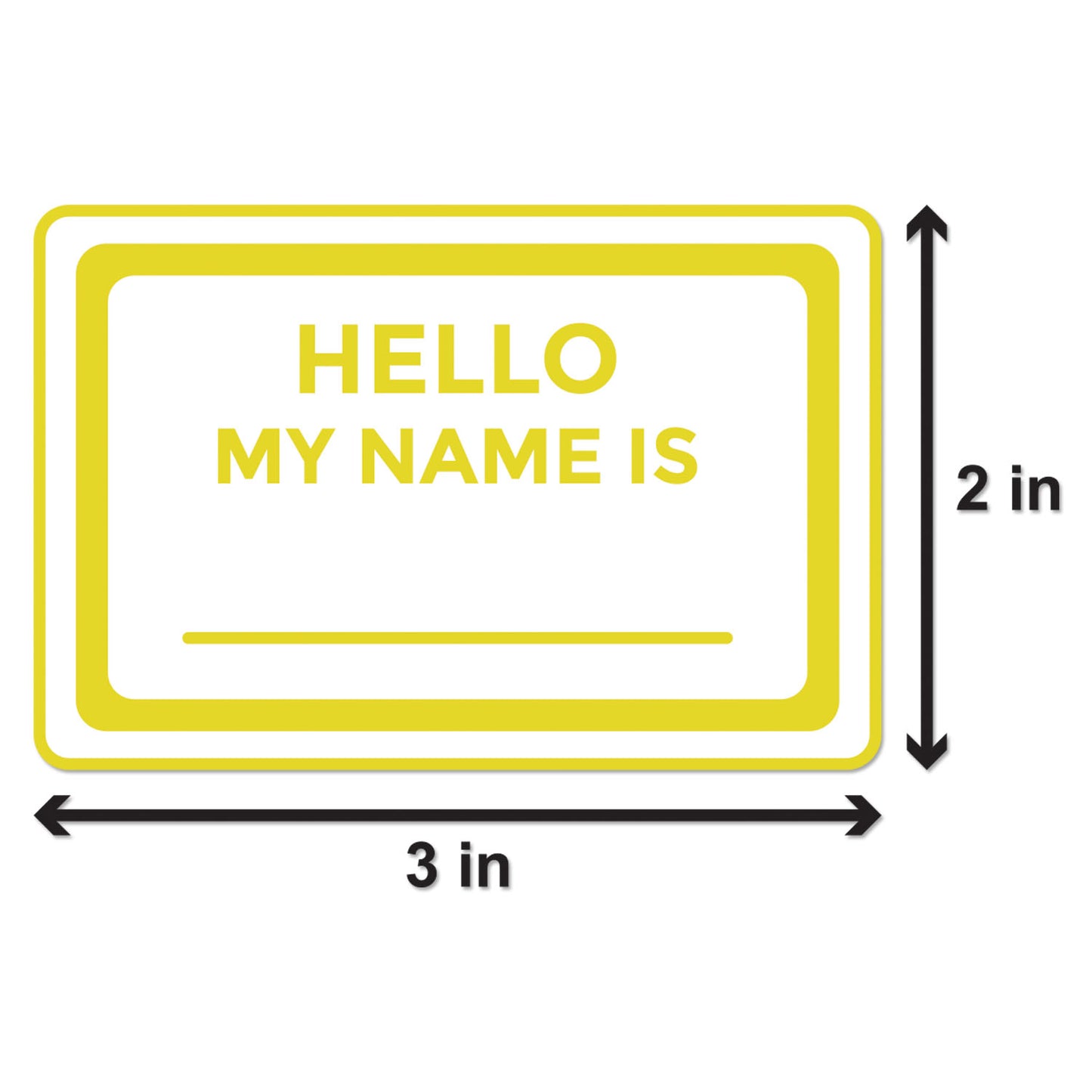 3 x 2 inch | Name Tags: Hello My Name Is Stickers