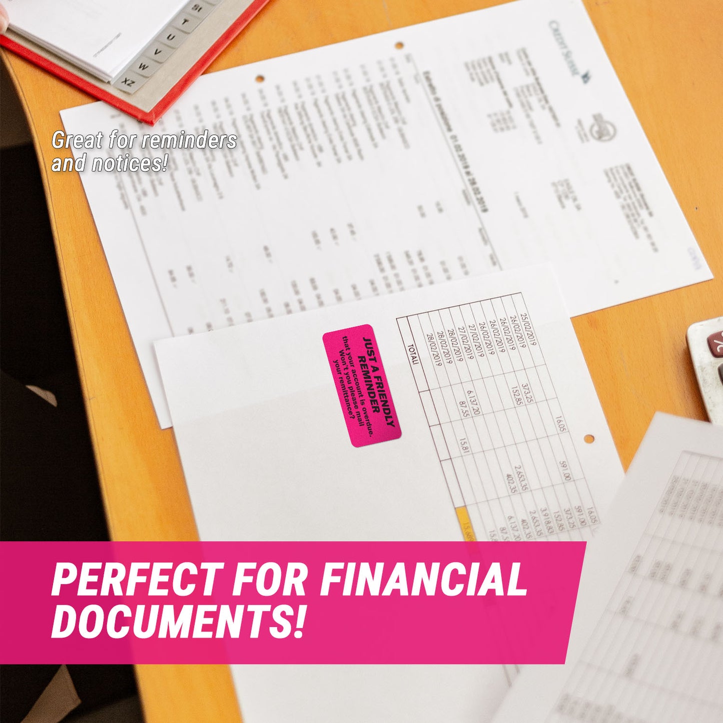 2 x 1 inch | Billing & Collections: Friendly Reminder Account Overdue Stickers